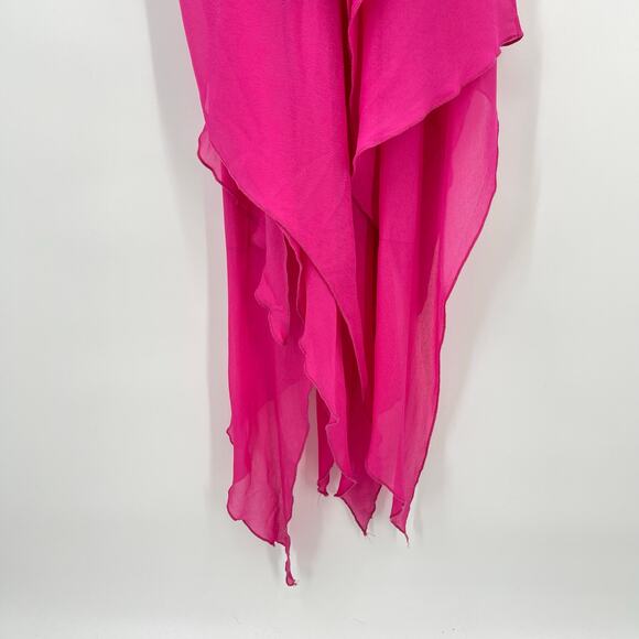 Lovers and Friends | Shelby Asymmetric Dress in Pink Handkerchief Hem Rosette S - Picture 9 of 16